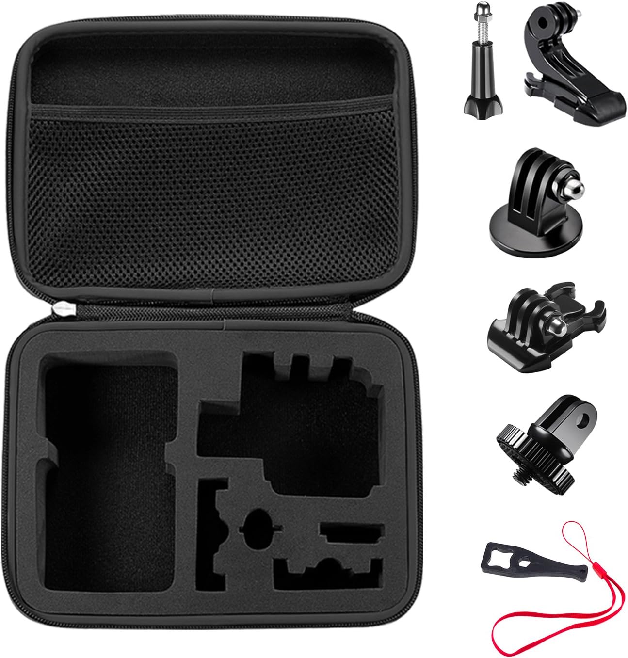 Bestter Carrying Case and Accessories Kit with Thumbscrew,J-Hook,1/4"-20 Mount Adapter,Basic Buckle,Tripod Adapter and Wrench for GoPro Hero 5 Session/Hero 6 5 SJ4000 DBPOWER APEMAN Rollei Lightdow