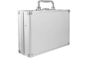 minkissy Aluminum Briefcase Tool Storage Box Lightweight Portable Multi-functional Aluminum Alloy Toolbox with Lock for Travel Work and Cosmetic Organization