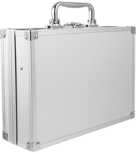Amazon.com: Housoutil Aluminum Briefcase with Lock, Metal Silver