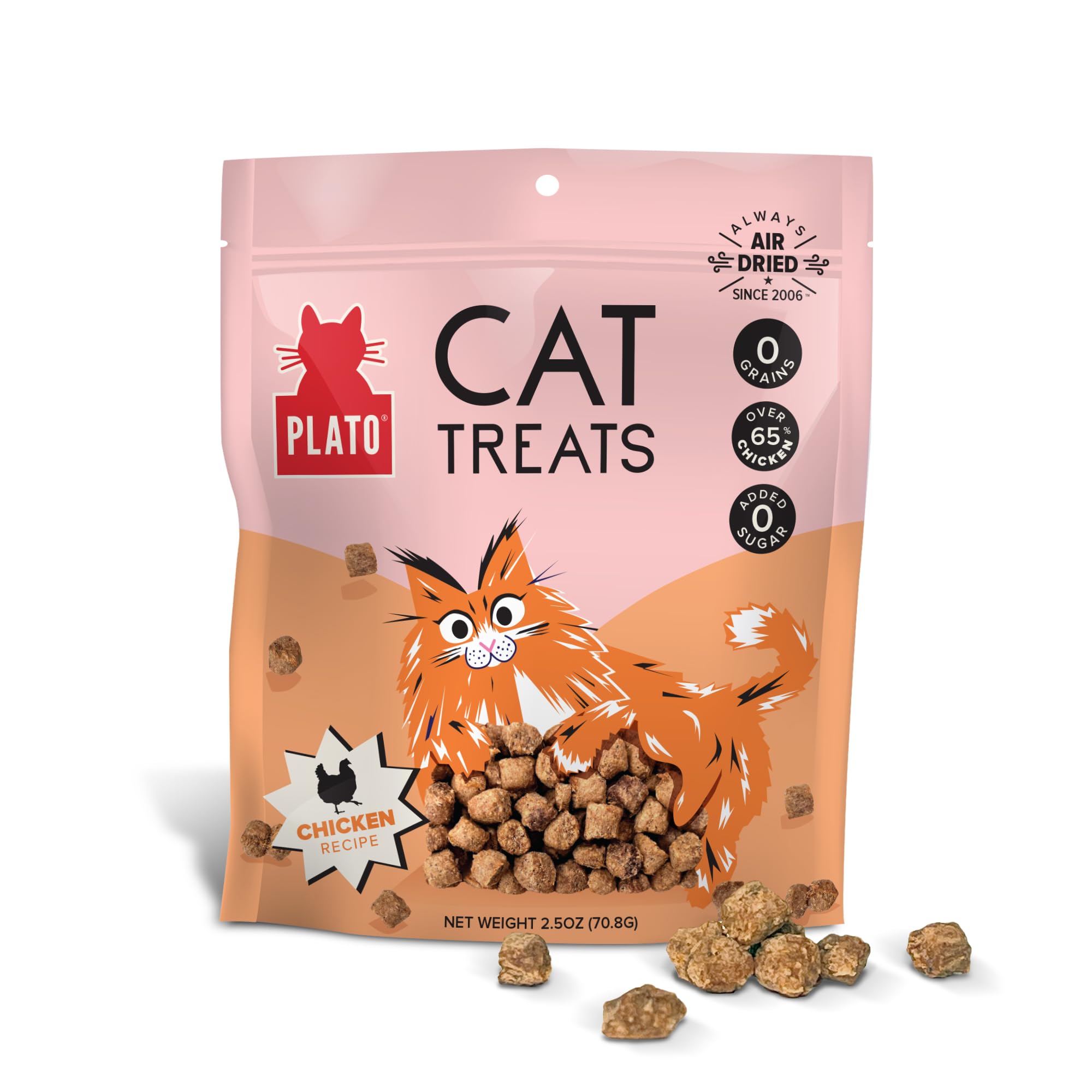 Photo 1 of ***10 PACKS INCLUDED***Plato Pet Treats Cat Treats - Single Ingredient, Healthy Chicken Treats for Indoor Cats - Air Dried - 2.5 oz***10 PACKS INCLUDED***