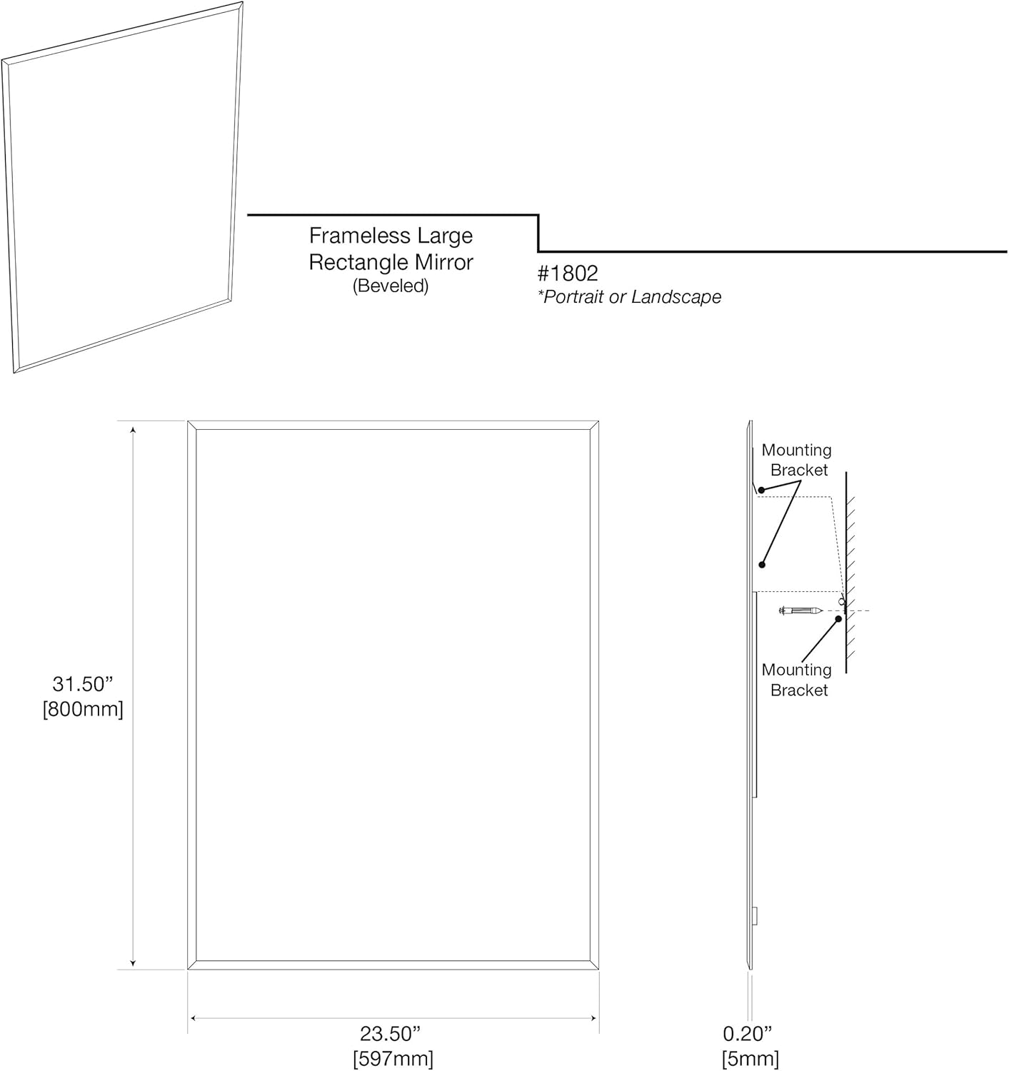 Gatco Beveled Easy Mount Mirror, 31.5" H x 23.5" W, Silver: Home Improvement