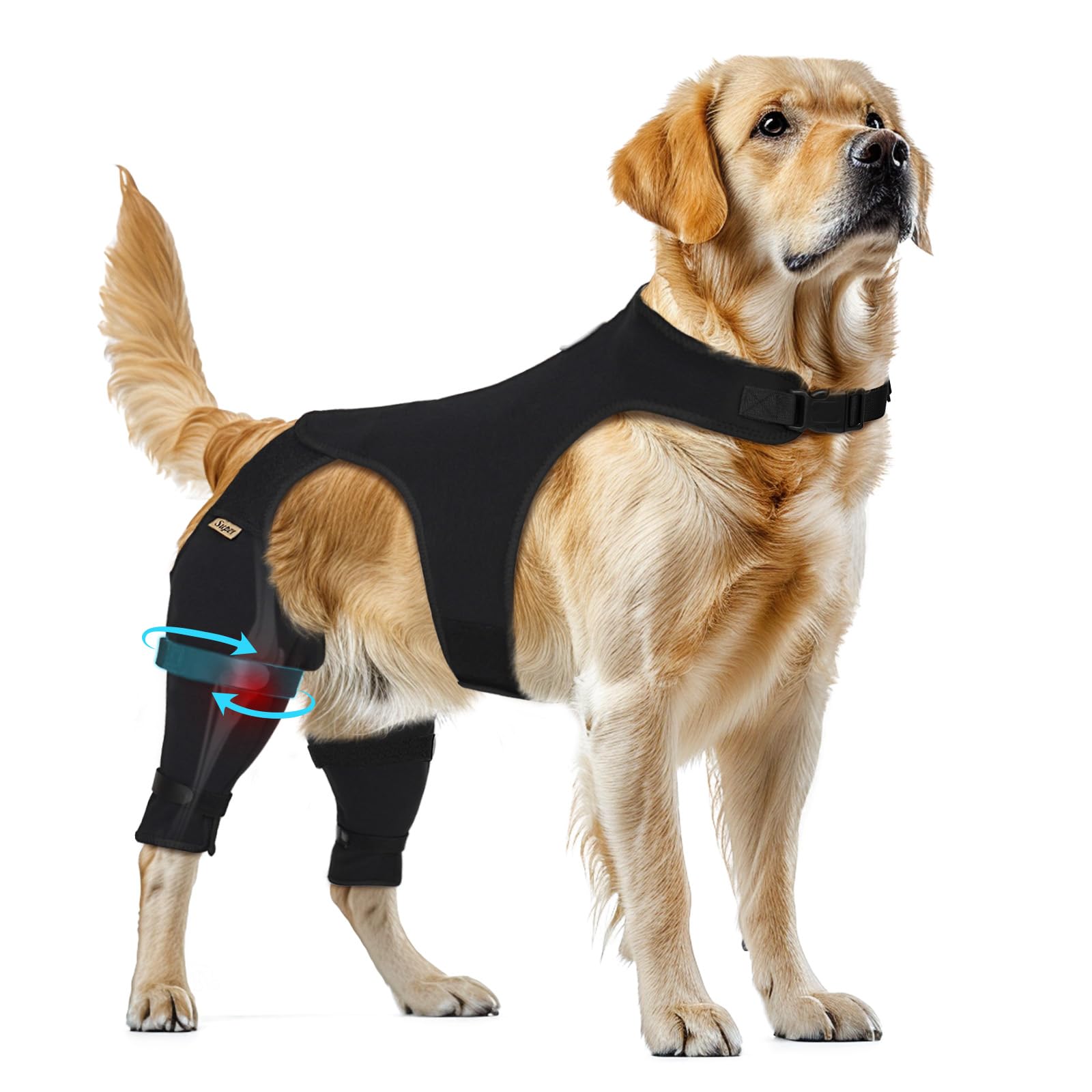 Photo 1 of Supet Dog Rear Leg Sleeve to Stop Licking- Anti Licking for TPLO Surgery Wound Protection, Secure Fit Chew Resistant Washable Recovery Sleeve for Dogs, Suitable for Male and Female Pets