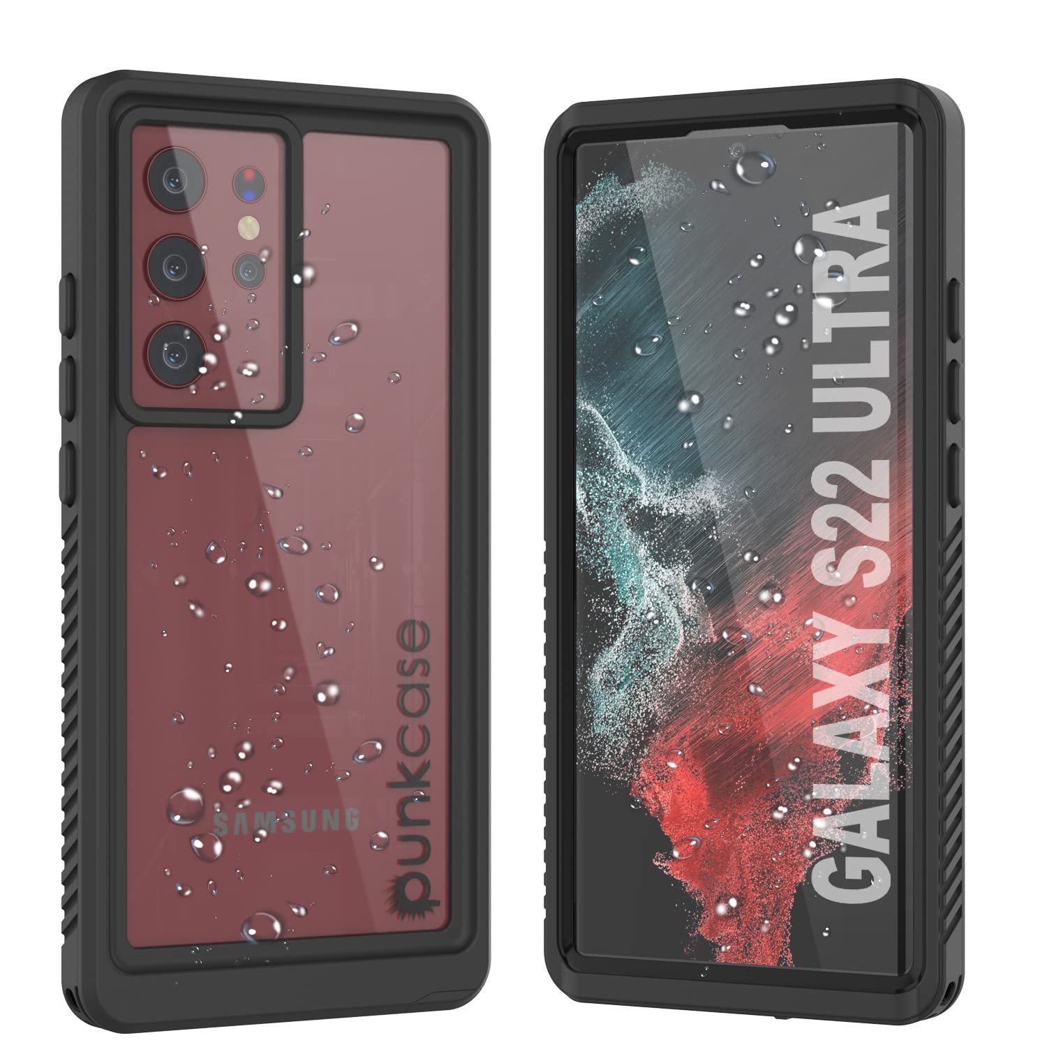 PunkCase for Galaxy S22 Ultra Waterproof Case [Extreme Series] [Slim Fit] [IP68 Certified] [Shockproof] [Dirtproof] [Snowproof] Armor Cover for Galaxy S22 Ultra 5G (6.8") (2022) [Black]