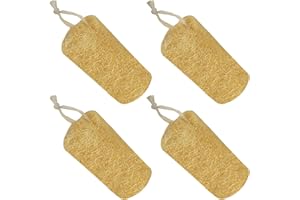 AHATOPIA Natural Loofah Sponge (4 Packs), 6“ Natural Loofah Exfoliating Body Scrubber Egyptian Loofa Eco 100% All Natural luffa Cleaning for Men Women Deep Clean Skin