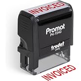 Promot Invoiced Self-Inking Stamp- Business Stamp for Documents &amp; Contracts | Bold High-Visibility Imprint, Streamlines Financial Workflows, Crisp &amp; Consistent Impressions, Refillable Ink System