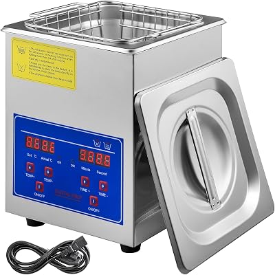 Nettoyeur à Ultrasons Professionnel 2 L, Machine de Nettoyage à Ultrasons en Acier Inoxydable avec Minuterie Numérique, Appareil de Nettoyage Ultrasonique pour Bijoux Lunettes Montres Bagues