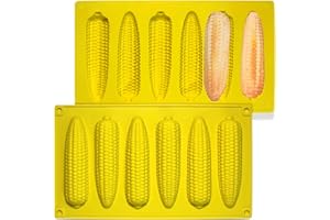 Sidosir 2Pcs Corn Stick Mold Silicone for Baking, 6-Cavity Corn Cob Silicone Molds for Bread, Non-Stick Corn Cake Pan Silicone