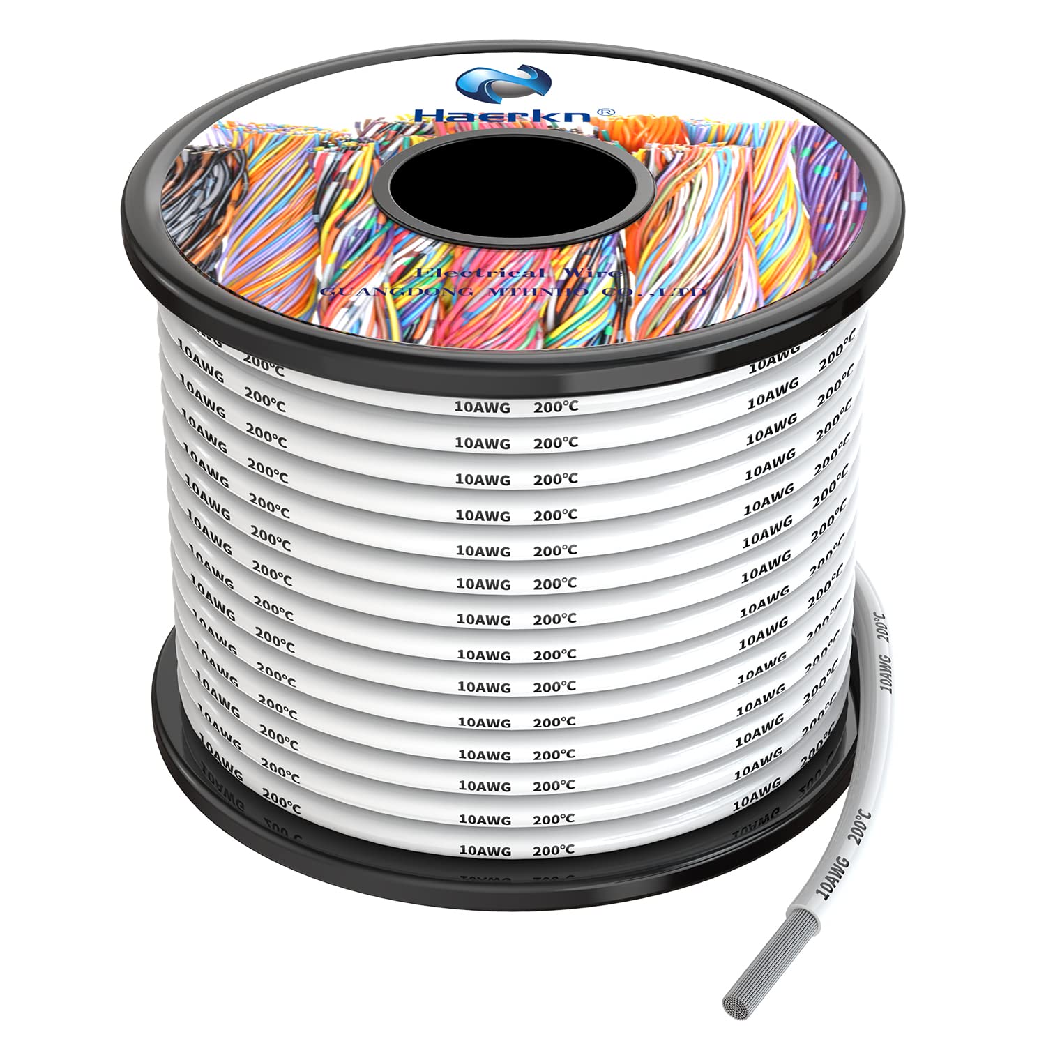 5.3mm² 10awg Silicone Electrical Wire Cable 8 Meters White 10 Gauge Hookup Wires kit Stranded Tinned Copper Wire Flexible and Soft High Temperature Resistance