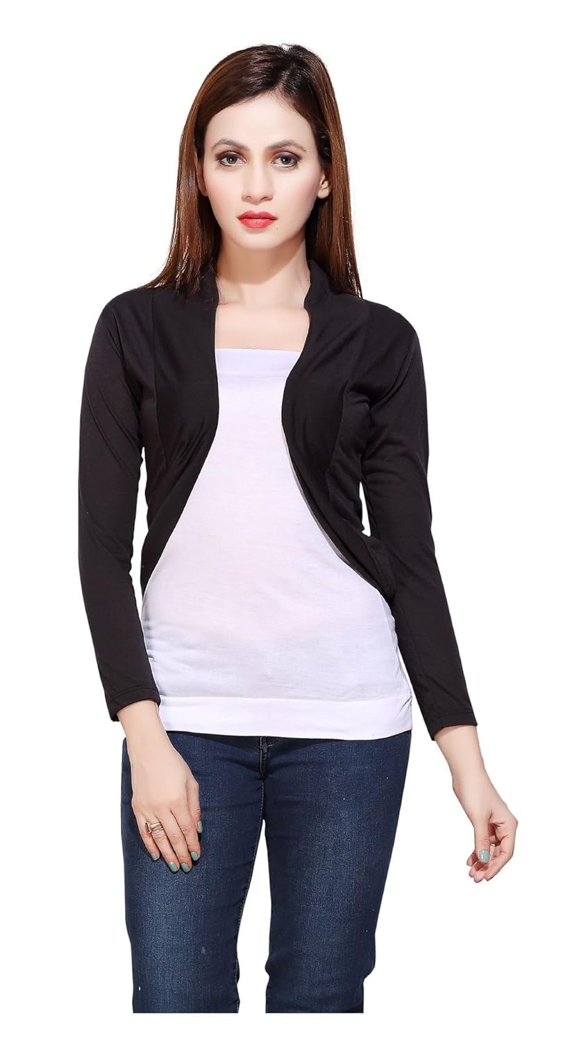 bfly women's viscose short shrugs(black)