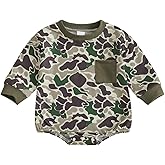GOOCHEER Newborn Infant Baby Boy Fall Romper Outfit Camouflage Long Sleeve Bodysuit Jumpsuit Clothes