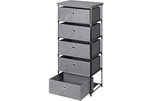 LIANTRAL Nightstands Dresser for Bedroom with 5 Drawers Fabric Dresser Storage Tower Chests Organizer Unit for Closet, Nursery, Dormitory