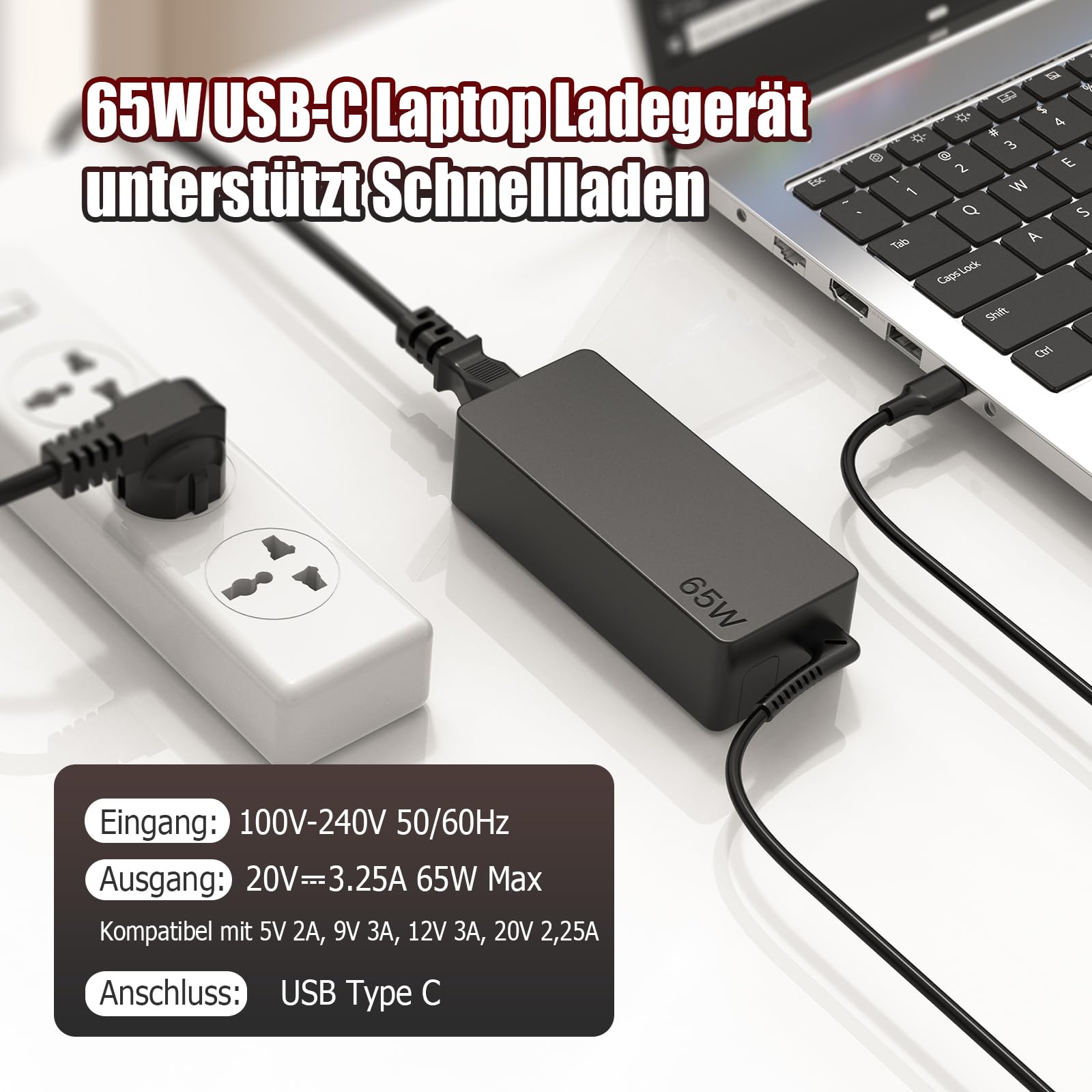Laptop Ladekabel USB C 65W Netzteil für Lenovo Thinkpad Type C Ladegerät 2