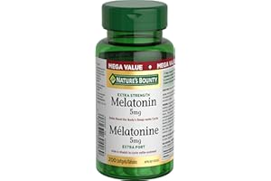 NATURE'S BOUNTY Melatonin, Extra Strength, 5 mg, Helps Reset Sleep-wake Cycle, Helps Increase Total Sleep Time, Helps To Fall
