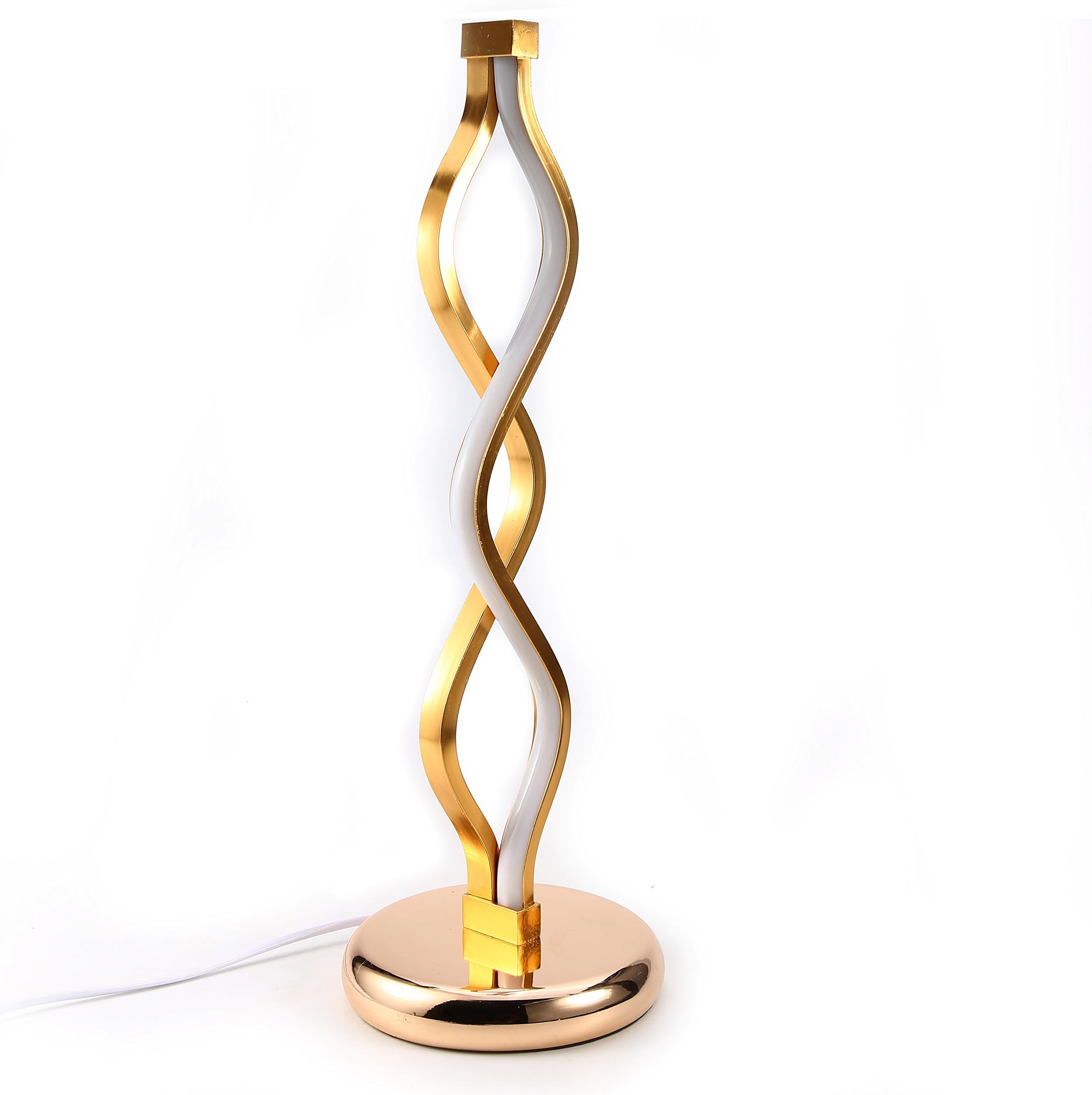 European LED Eye Protect Table Light,Twist Wave LED Table Lamp， Bedroom Table Lamp Desk Light for Living Room Study Room Bedroom,UK Plug Electric