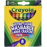 Crayola Washable Crayons, Large Size, 8 Colors, Pack of 1