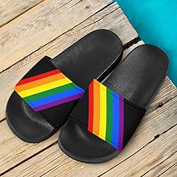 Howilath LGBT Rainbow Pattern Sandals for Women