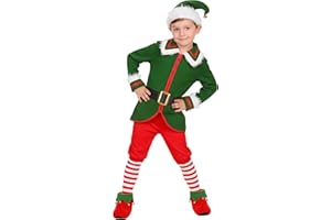 Gortykor Kids Christmas Elf Costume for Boys Holiday Elf Costume Outfit