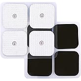 LotFancy TENS Unit Replacement Pads, 40 Pcs 2x2 Snap Electrodes Pads, Reusable Tens Pads for EMS Muscle Stimulator, Using 3.5
