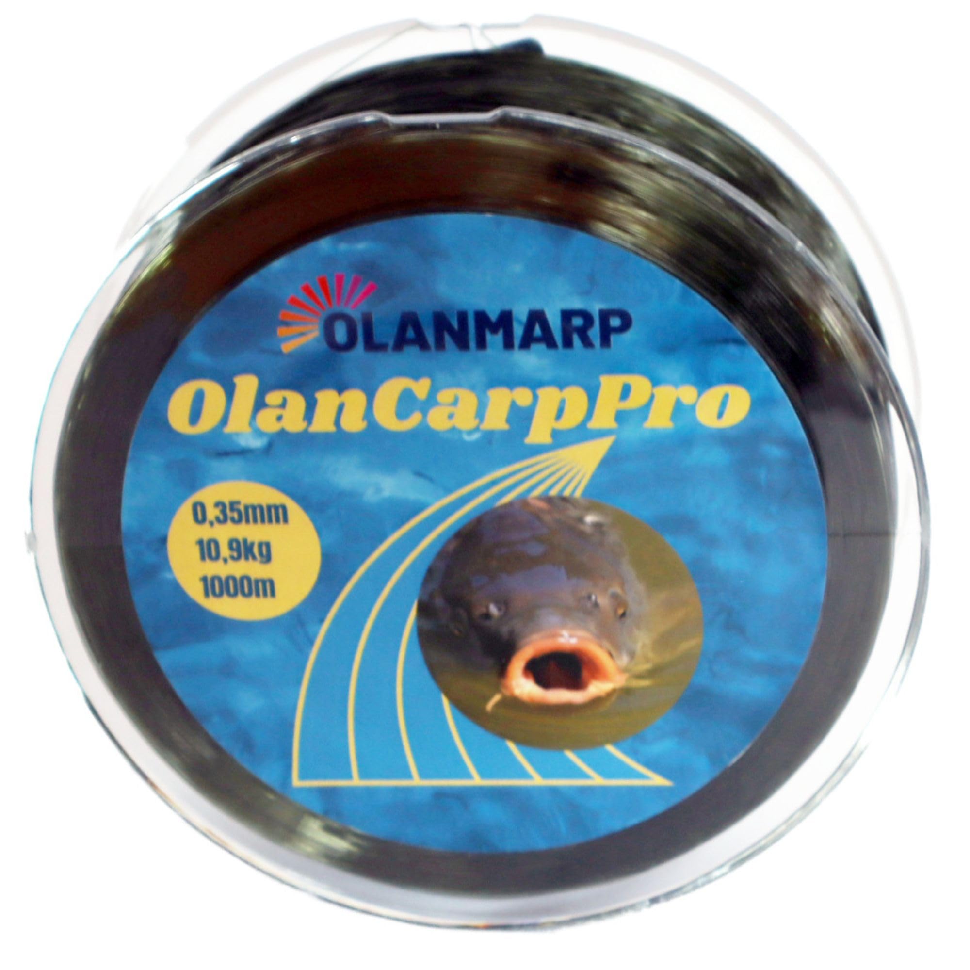 Olanmarp Monofilament Target Fish Line 1000 m - Nylon Fishing Line for Trout + Carp - Craft Line - Line for Crafts (Carp 0.35 mm - 10.9 kg)
