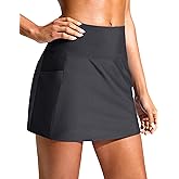 Soothfeel Women's 14" Swim Skirt with Pockets High Waisted Tummy Control Bathing Suit Swimsuit Skirt Modest Tankini Bottoms