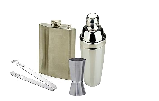 King International Stainless Steel Bar Tool Set of 4 Pieces (Silver)