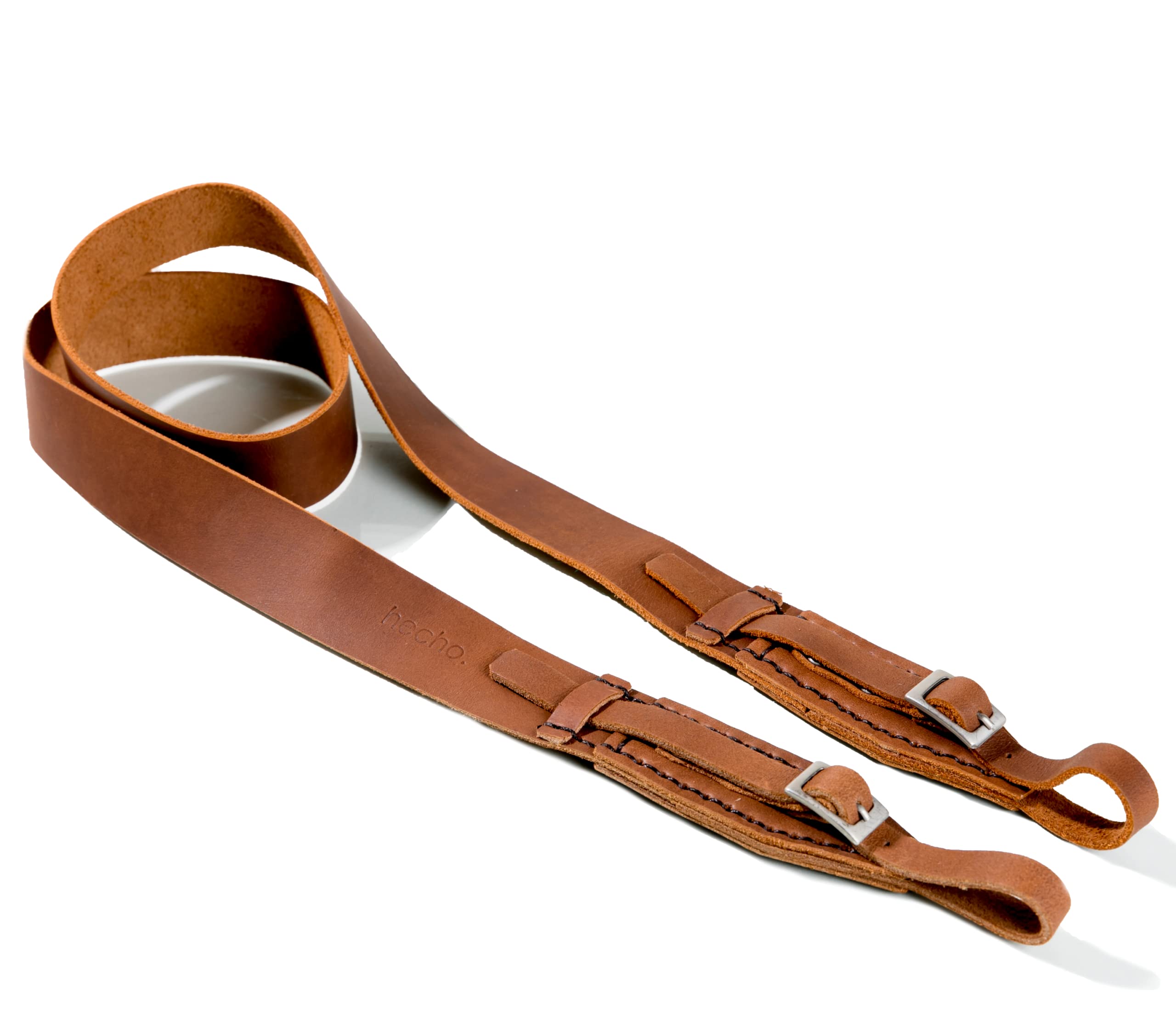 hecho. Camera Strap (Dark Wood) - Handmade Leather Camera Strap | Fair Trade (DSLR, DSLM, Vintage Camera)