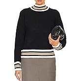 BreathSunny Womens Cropped Mock Neck Sweater Ribbed Knit Spring 2026 Trendy Color Block Trim Long Sleeve Pullover Sweaters