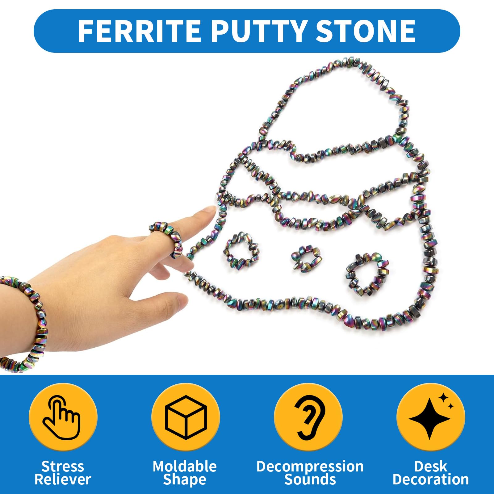 Ferrite Putty, 550 pcs Magnetic Fidget Toy, Crags Ferrite Putty, Fidget Toys Adults for Office Stress/Anxiety Relief, Gifts for Teen, Adults Gifts.