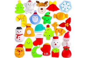 MGparty 24Pcs Christmas Squishies Toys Mochi Squishies Toys Bulk Party Favor for Kids Christmas Stocking Stuffers Goodie Bag Filler Bulk