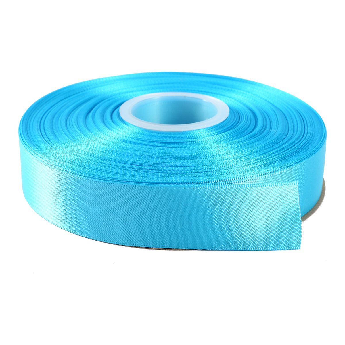 ITIsparkle 25mm Width (1") Double Faced Satin Ribbon 45 Meters (full reel) Crafts Gift Wrap Floristry - Turquoise Ribbon — image 1