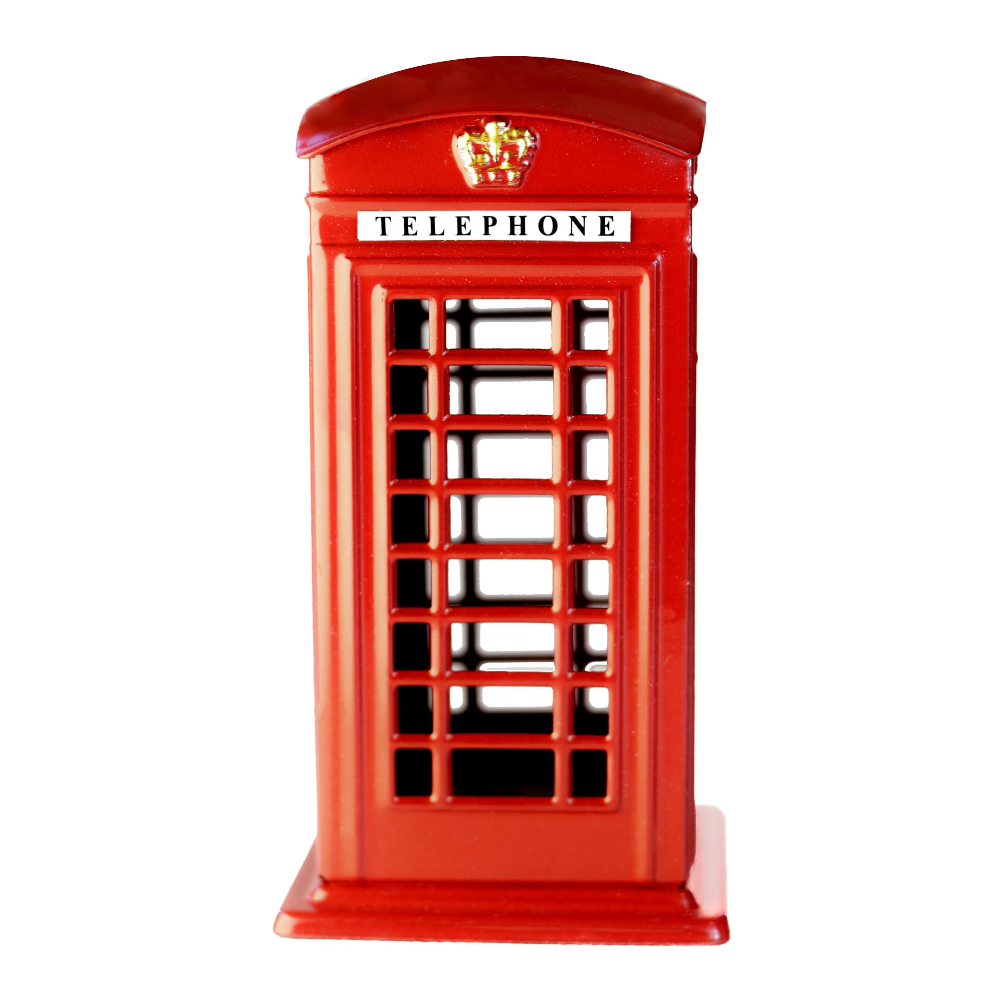 SAJAK London Red Telephone Box Money Box – British Phone Booth Piggy Bank Coin Jar – Metal Red Phone Kiosk Cash Safe – Unique London Souvenir Keepsake & Home Decoration Gift