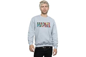 Marvel Comics Men's Logo Character Infill Sweatshirt Sport Grey Small