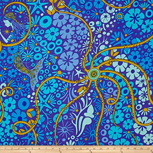 Andover Alison Glass Diving Board Puerto Cool 108in Wideback Fabric by The Yard