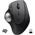 ELECOM Ergonomic Comfort Design Trackball IST Wireless 2.4GHz Connect, Super-Smooth Tracking with Roller Ball Bearing, 36mm Ball, Thumb Control, Compatible for Windows, PC, and Mac Black (M-IT11DRBK)