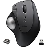 ELECOM Ergonomic Comfort Design Trackball IST Wireless 2.4GHz Connect, Super-Smooth Tracking with Roller Ball Bearing, 36mm Ball, Thumb Control, Compatible for Windows, PC, and Mac Black (M-IT11DRBK)