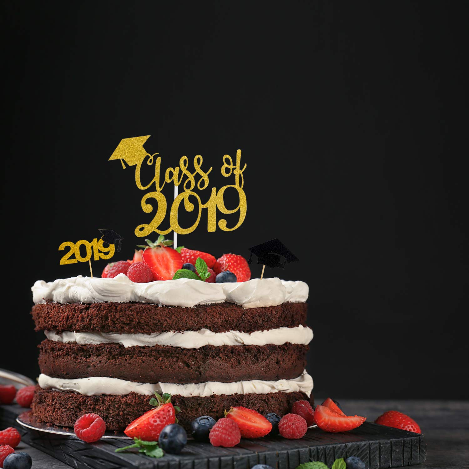 Excellent Prices Lingpar 19 Grad Cake Toppers With Glitter Cap Embellishment Celebrate Grad Party Decor Master Ph D Graduation High School College Graduate Themes Party Photo Props Gold Retail Stores Davincifootandankle Com