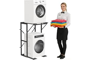 YOHKOH Washer and Dryer Stand, Stackable Washer Dryer Stand with Sturdy Steel Frame, Universal Laundry Rack Compatible with M