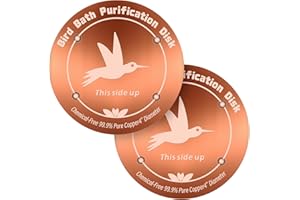 CTTZCKJ 99.99% Pure Copper Bird Bath Purification Disk,Set of 2,0.6mm thick,Reinforced Copper Purification Cleaner with Four-Point Support,All-Season Safe Clean Water,Universal Fit for Outdoor Birdbath&Bowl