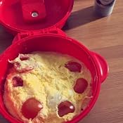 Cuiseur à œufs Micro-ondes Sistema - Récipient Rouge 271ml - Œufs Pochés, Brouillés, Omelettes - Sans BPA