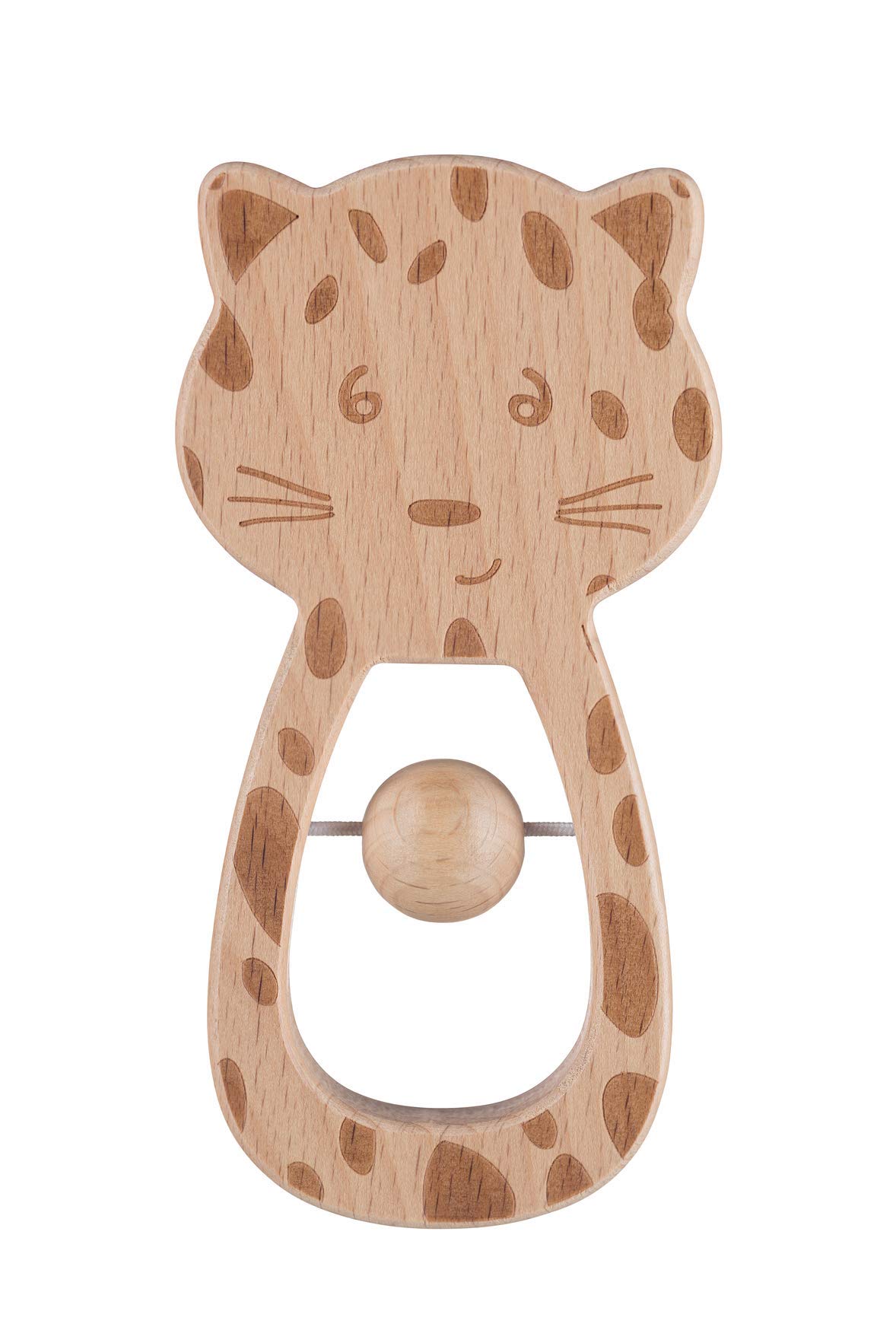 Bébé Confort, Wooden Baby Rattle FSC Leopard Safari