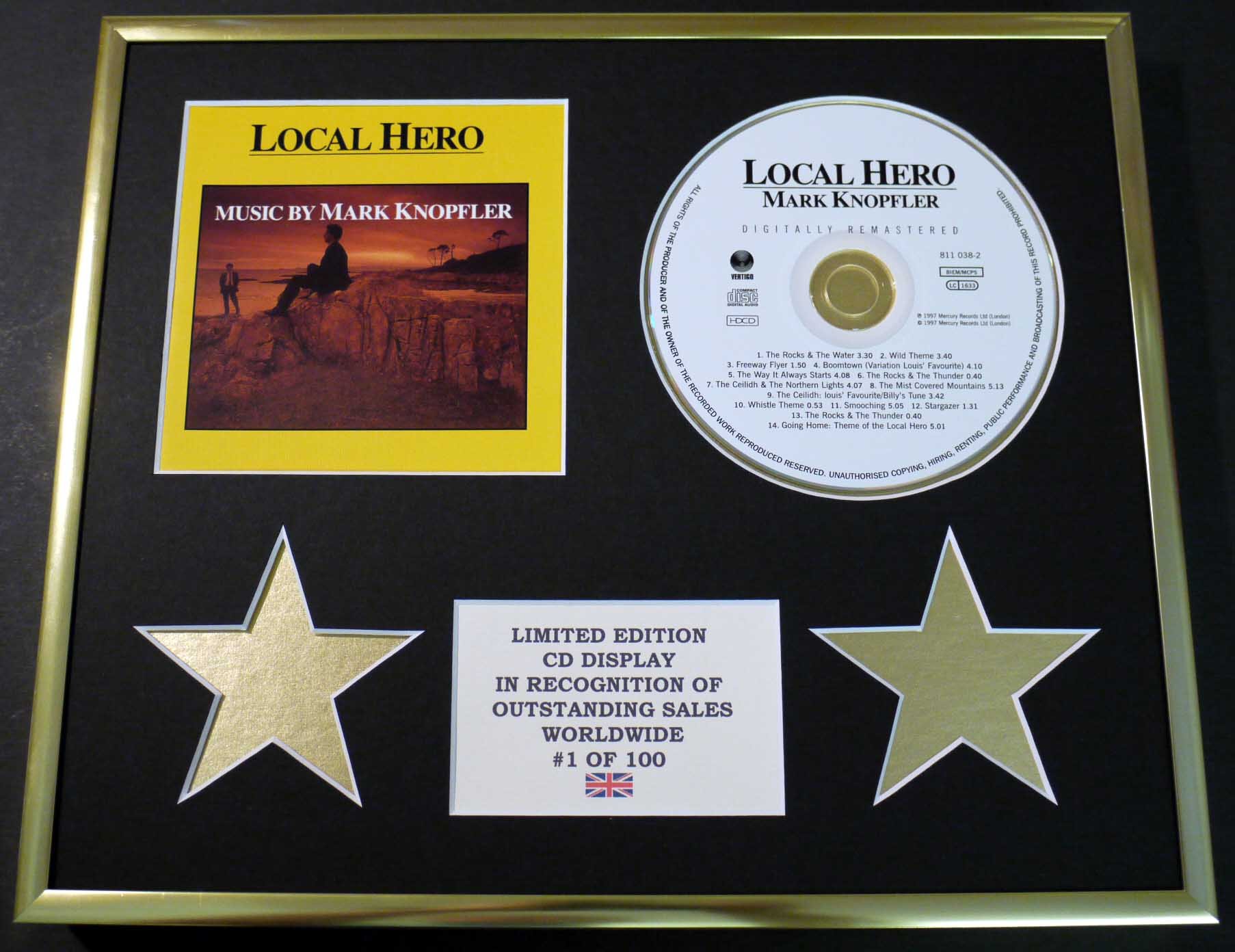 MARK KNOPFLER/CD DISPLAY/LIMITED EDITION/COA/LOCAL HERO