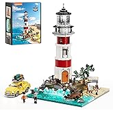 LUMIBRICKS City Sunrise Lighthouse Lighting-Building-Bricks-Set - 1632 Pcs Road Trip Lighthouse Modular Collection LED Light 