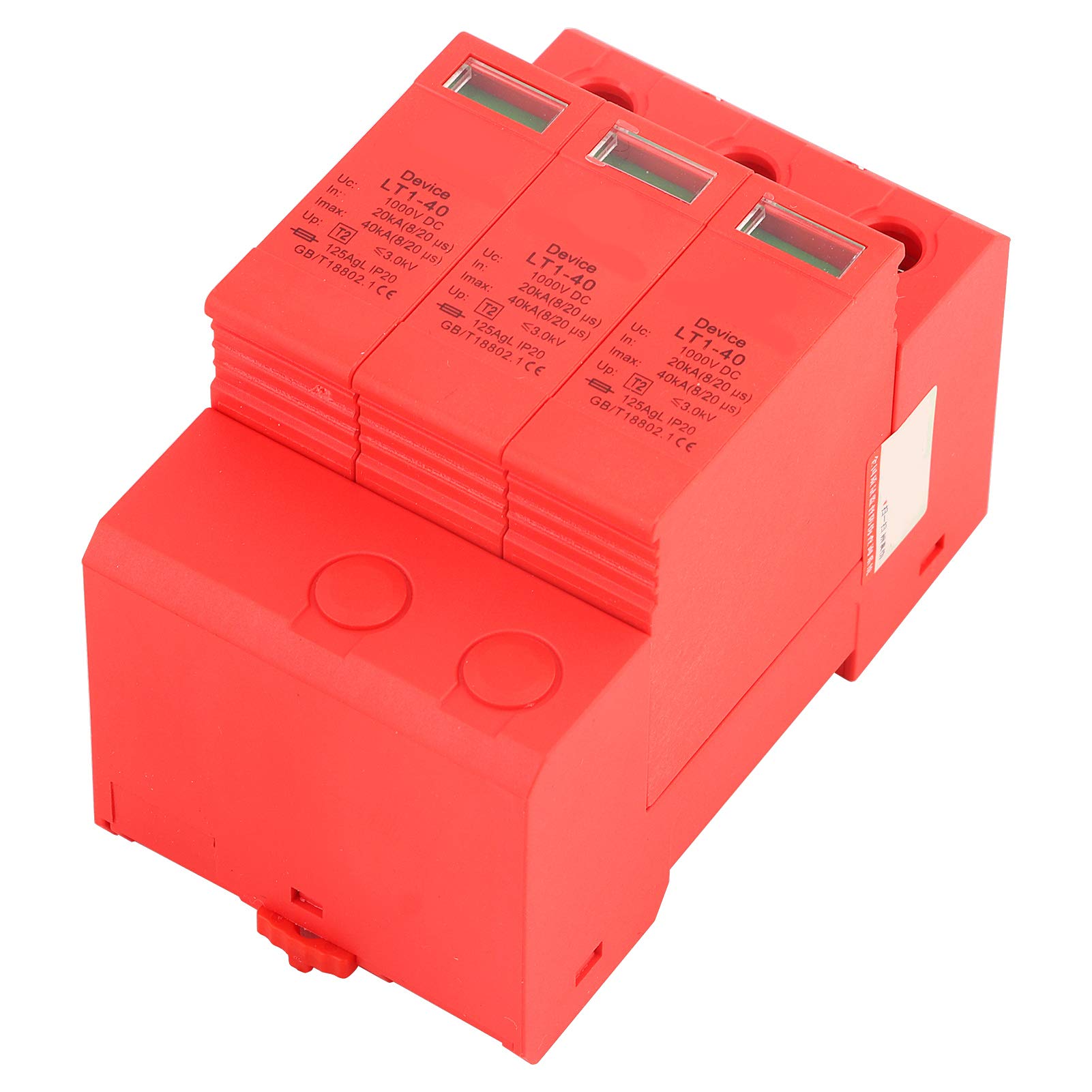 Hyuduo 3P DC Power Protector for Solar PV Systems | Lightning Arrester 40kA | IP65 Rated Surge Protection Device | RoHS Compliant | 3.0kV Voltage Protection