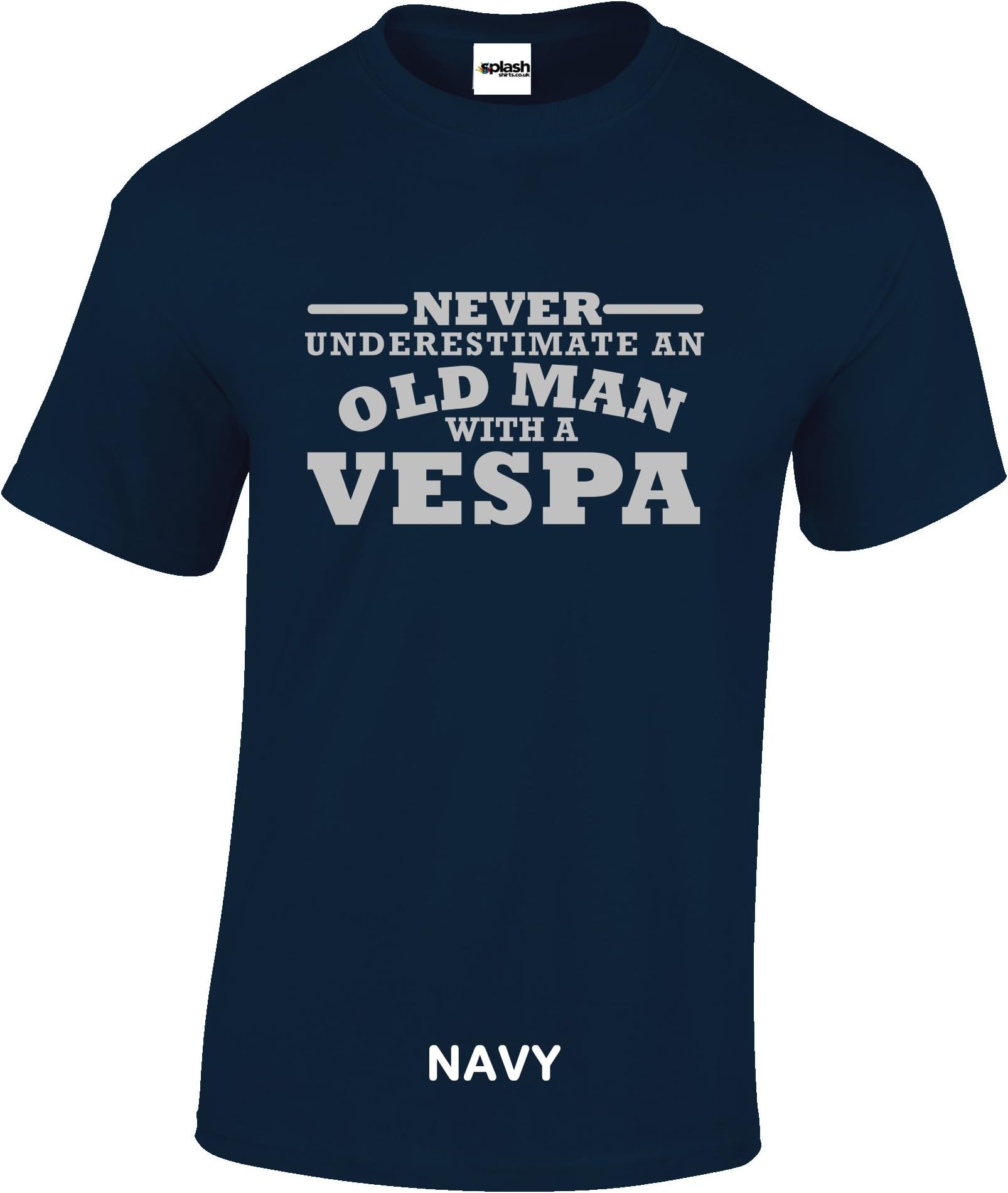 Never Underestimate an Old Man with A Vespa Mens Crew Neck Short Sleeve Custom Personalized T-Shirts