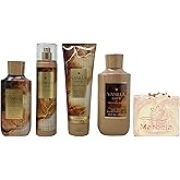 Bath & Body Works Vanilla Cafe Deluxe Gift Set - Fragrance Mist, Body Lotion, Body Wash and Body Cream with a Himalayan Salts Springs Bar Soap