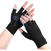 YBEATY Copper Arthritis Compression Gloves Hand Rheumatoid Arthritis Gloves Swelling Anti-Slip Fingerless Work Mitten Arm Hand Compression for Women Men Carpal Tunnel Lymphedema Finger Pain Edema