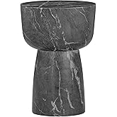 Tov Furniture Charra Black Faux Marble Indoor/Outdoor Side Table