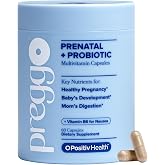 PREGGO Prenatal Vitamin + Probiotic with Folate &amp; Choline &ndash; 30-Day Supply | OBGYN-Formulated with Omega-3s, Essential Vitamins &amp; Minerals