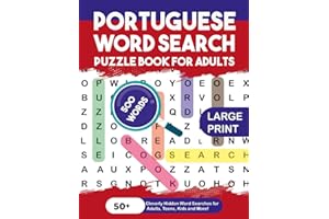 Portuguese Word Search Puzzle Book fo Adults: Large Print for Adults in Portuguese - The LARGEST PRINT Word Search Game for A