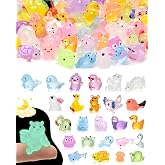 FEXIA 25 Styles Mini Resin Animals,100 PCS,Fairy Garden Accessories Outdoor | 100PCS Luminous Mini Resin Animal Figurines, 25 Styles Tiny Animal Figures for Fairy Garden, Crafts, Dollhouse &amp; Party Favors